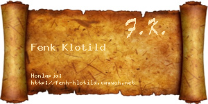 Fenk Klotild névjegykártya